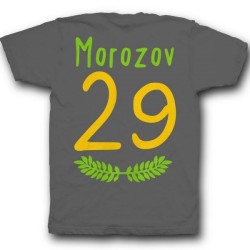 Именная футболка с тонким шрифтом и листьями 35