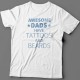 Футболка в подарок для папы с надписью "Awesome dads have tattoos and beards"