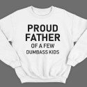 Свитшот в подарок для папы с надписью "Proud father of a few dumbass kids" ("Гордый отец нескольких засранцев")