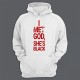 Толстовка с капюшоном с принтом "I met god, she's black"