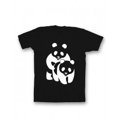 Прикольная, смешная мужская футболка с надписью "Panda on panda"