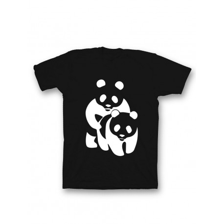 Прикольная, смешная мужская футболка с надписью "Panda on panda"
