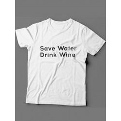 Мужская футболка с прикольным принтом "Save water drink wine"