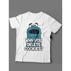 Мужская футболка с прикольным принтом "Why you delete cookies?"