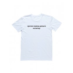 Футболка с прикольной надписью «Срочно нужны деньги на ветер»/ Оригинальная модная мужская футболка.