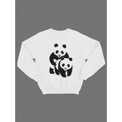 Модный свитшот - толстовка без капюшона с принтом "Panda on panda"