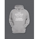 Прикольная мужская толстовка с капюшоном - худи с принтом "You never know what you have until you clean your room"