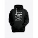 Прикольная мужская толстовка с капюшоном - худи с принтом "Awesome dads have tattoos and beards"