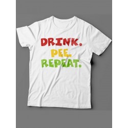 Мужская футболка с прикольным принтом "Drink. Pee. Repeat "