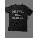 Мужская футболка с прикольным принтом "Drink. Pee. Repeat "