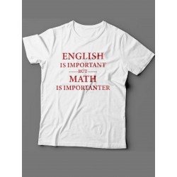 Мужская футболка с прикольным принтом "English is important but math is importanter"