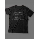 Мужская футболка с прикольным принтом "English is important but math is importanter"