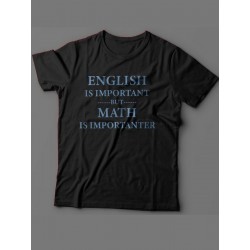 Мужская футболка с прикольным принтом "English is important but math is importanter"