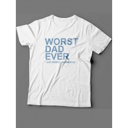 Прикольная футболка для папы с надписью «Worst dad ever»/Модная самому лучшему папе.