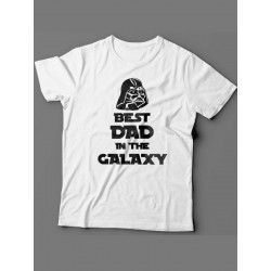 Мужская футболка с прикольным принтом "Best dad in the galaxy"
