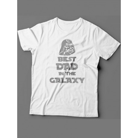 Мужская футболка с прикольным принтом "Best dad in the galaxy"