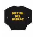 Модный свитшот - толстовка без капюшона с принтом "Drink. Pee. Repeat"