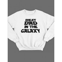 Модный свитшот - толстовка без капюшона с принтом "Best dad in the galaxy1"
