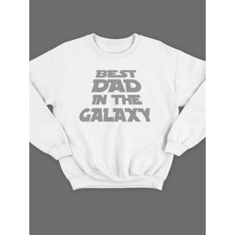 Модный свитшот - толстовка без капюшона с принтом "Best dad in the galaxy1"