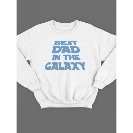 Модный свитшот - толстовка без капюшона с принтом "Best dad in the galaxy1"