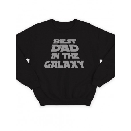 Модный свитшот - толстовка без капюшона с принтом "Best dad in the galaxy1"