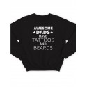 Модный свитшот - толстовка без капюшона с принтом "Awesome dads have tattoos and beards"