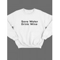Мужской свитшот с принтом «Save water» / Модная толстовка без капюшона с прикольной надписью.