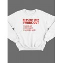 Модный свитшот - толстовка без капюшона с принтом "Reasons why i work out"