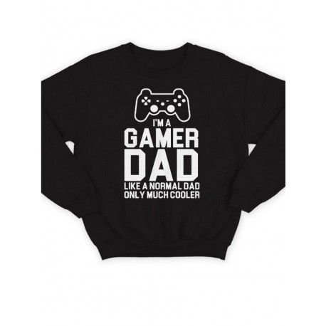 Модный свитшот - толстовка без капюшона с принтом "I'm a gamer dad (like normal dad)"