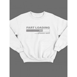 Модный свитшот - толстовка без капюшона с принтом "Fart loading"