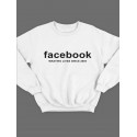 Модный свитшот - толстовка без капюшона с принтом "Facebook wasting lives since 2004"