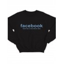 Модный свитшот - толстовка без капюшона с принтом "Facebook wasting lives since 2004"