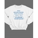 Модный свитшот - толстовка без капюшона с принтом "You never know what you have until"