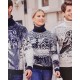 Женский чёрно-белый свитер с зимним пейзажем 130-131