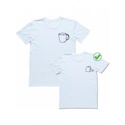 Парные футболки для двоих с прикольным принтом "Чашка и чай"