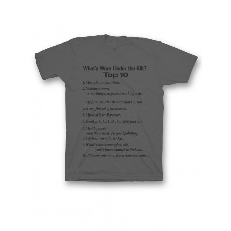 Мужская футболка с прикольным принтом "What is worn under the kilt"