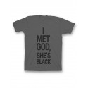 Мужская футболка с прикольным принтом "I met god she is"