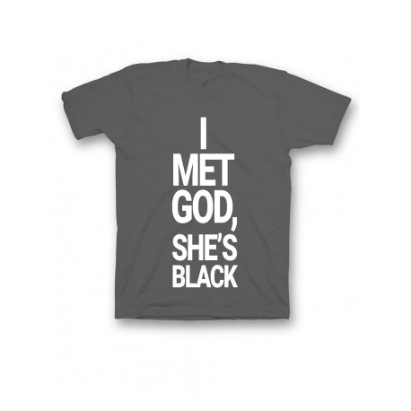 Мужская футболка с прикольным принтом "I met god she is"