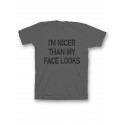 Мужская футболка с прикольным принтом "I am nicer than my face looks"