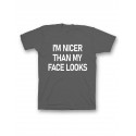 Мужская футболка с прикольным принтом "I am nicer than my face looks"