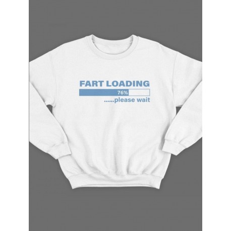 Модный свитшот - толстовка без капюшона и без молнии с принтом "Fart loading please wait"