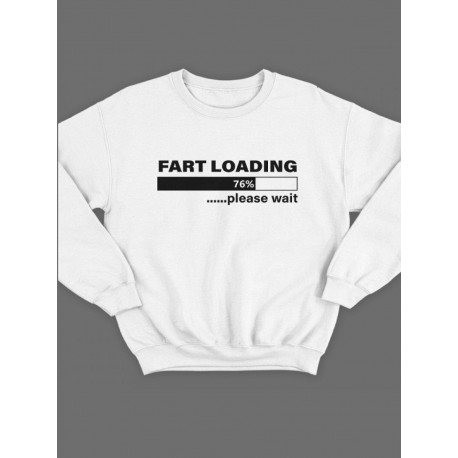 Модный свитшот - толстовка без капюшона и без молнии с принтом "Fart loading please wait"