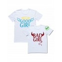 Парные футболки для влюбленных, для подруг с надписью Good girl&bad girl/для двоих