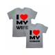 Парные футболки для мужа и жены/для двоих с принтом I love my wife& husband