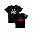 Футболки для двоих со смешными надписями I'm a boss& Yes boss/Парные для влюбленных