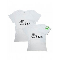 Парные футболки для молодоженов и для двоих влюбленных, для мужа и жены Mr&Mrs