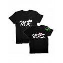 Парная футболка для двоих с принтом "Mr / Mrs"