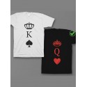 Красивые парные футболки с надписями/для влюбленных с принтом K&Q