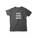 Футболка для мужчины с оригинальной надписью "Block Chains Matter"/Прикольная