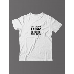 Футболка для мужчины с оригинальной надписью "Energy to pretend" Прикольная футболка